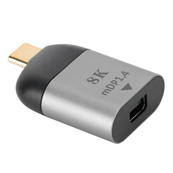 Alumiiniseoskuori TypeC uros-Mini DP-sovitinliitin Windowsille, Androidille ja OS X:lle