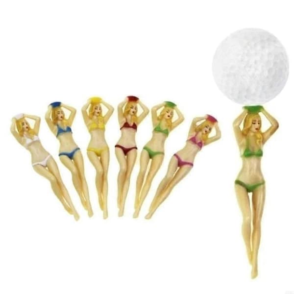 【BQ】Specialformede golf-tees i 6 blandede nuancer, fast plastik til banespil