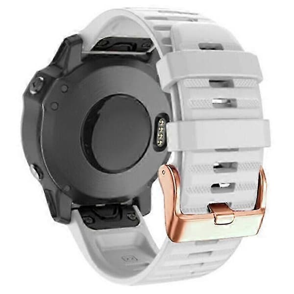 Garmin Fenix 7S/6S Pro/5S Plus/Instinct 2S Kompatible Urremme - 20mm Rosaguldstribet Silikonerem White