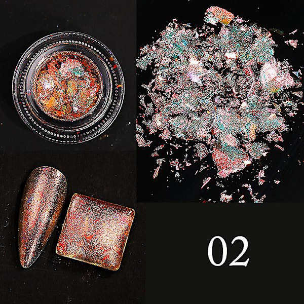 Nail Brocade Powder Japanese Dream Aurora Cloud Brocade Powder Edelweiss Glitter Coarse shape -2