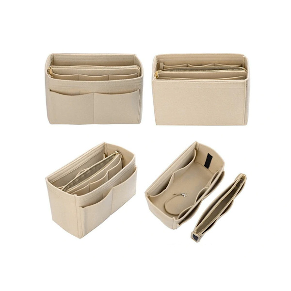 Filtväska Organizer Handväska Insert Liner Tote Beige-M