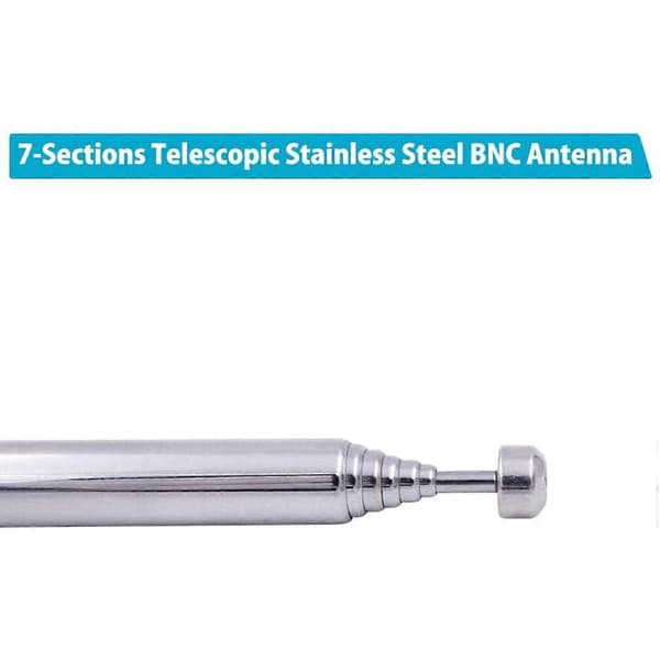 (2-pak) BNC-radioantenne med BNC-hanstikadapter, teleskopisk rustfrit stål HF VHF UHF