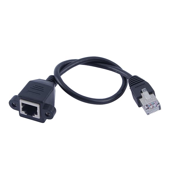 30 cm RJ45 han til hun skruepanelmontering LAN Ethernet forlængerkabel