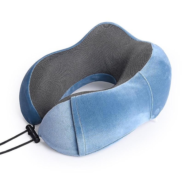 U Shaped Memory Foam Neck Pillows Soft Travel Pillow Massage Neck Pillow Sleeping Airplane Pillow Cervical Healthcare Bedding Sky blue