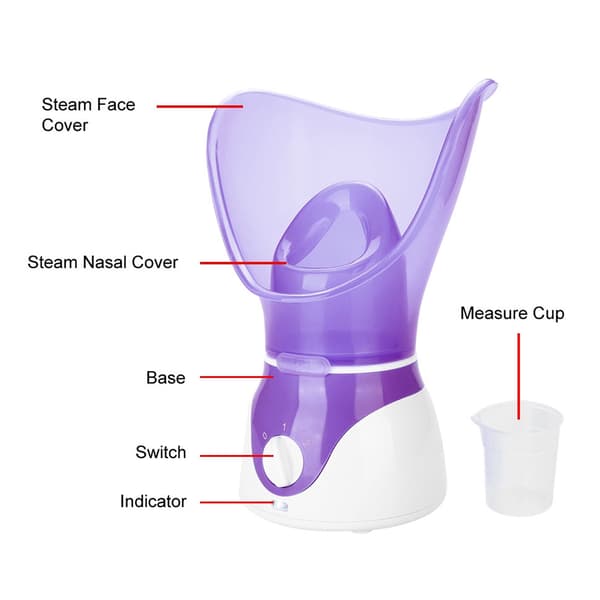 【BQ】Facial Steamer Aromatherapy Humidifier Moisturizing Mist Sprayer Purple 110-240V US Plug