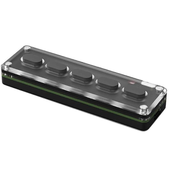 5-tasters tilpasset tastatur makro programmerbart Bluetooth-kompatibelt tastatur kopiér indsæt RGB-knap spil M Black