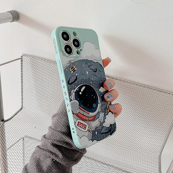 För Iphone 13 Söt Fodral, Cool Cartoon Astronaut Planet Moon Space Design Snygg Mjuk TPU Bumper Stötsäker Anti-halk Protector Mode Fodral (iphone 1