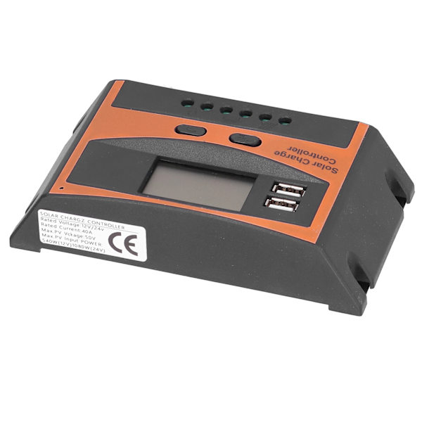 12V/24V Solar Charge Controller IP32 Vandtæt Højeffektiv PWM Solcelle Power Controller 40A