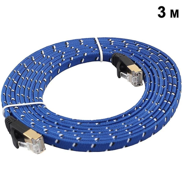 Nylon Cat 7 Ethernet-kabel, cat7 Rj45 netværkspatchkabel fladt