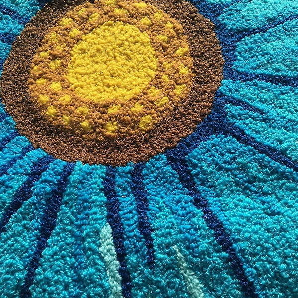 Solrosmatta Kök Sovrum Vardagsrum Handvävd rund golvmatta 25" x 25"