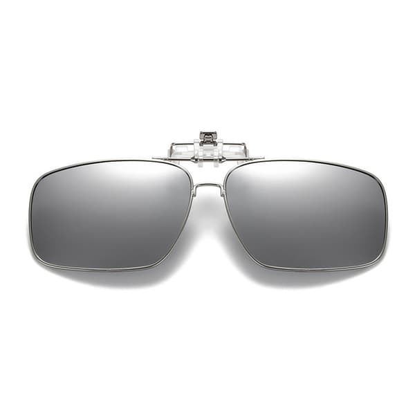 【BQ】Vikbara Clip-on Solglasögon i Metall Flip Up Silver