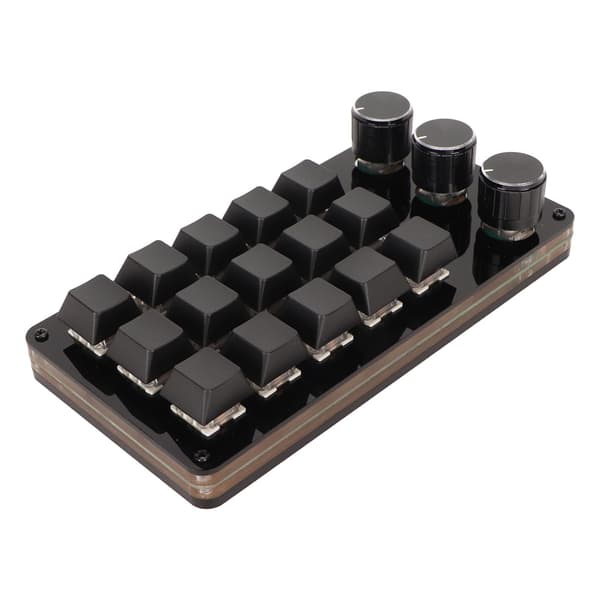 Mini Tilpasset Tastatur 15 Taster 3 Knotter Programmerbar Blå Bryter Hot Swappable Programmering Makro Tastatur for Datamaskin Gaming