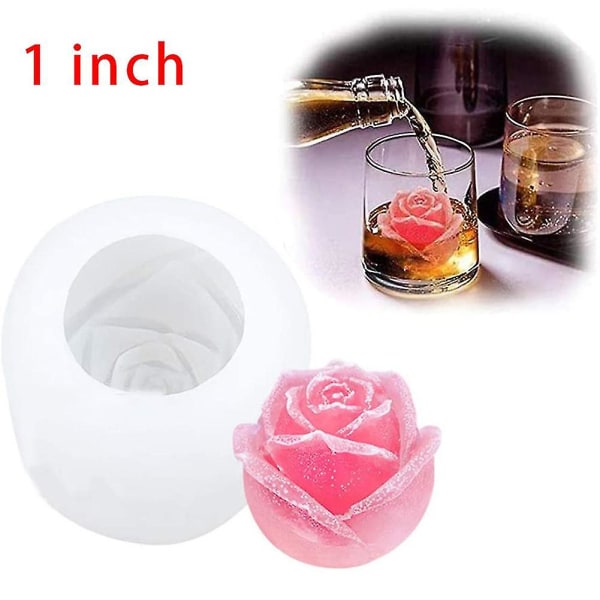 3d Silikone Rose Form isterninger Form Form Til Cocktails Drik Iced Tea Køkken 1 Inch