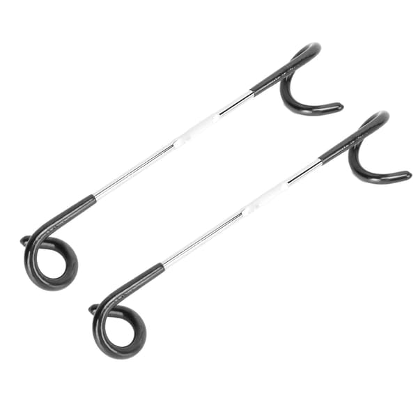2 STK S Form Dobbelt Ende Rustfrit Stål Multifunktionel Telt Lys Krog til Udendørs Camping Sort