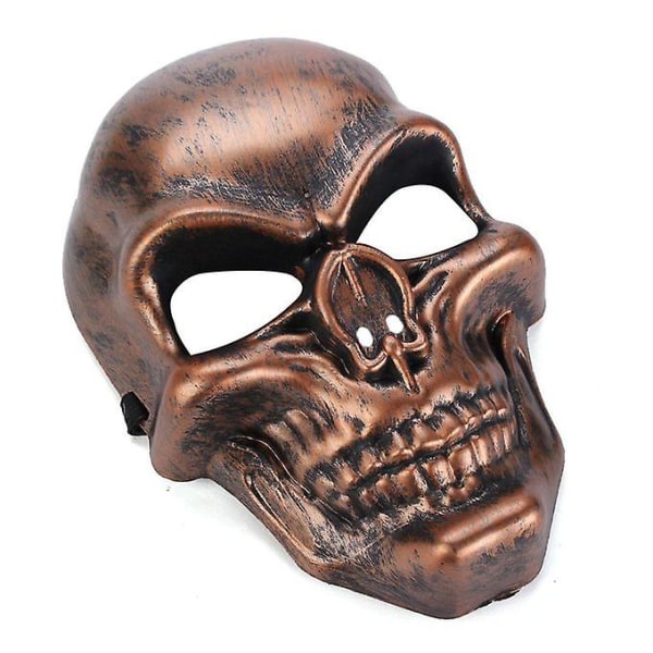 Kobber Skull Skeleton Halloween Maskerade Kostum Rød Kobber