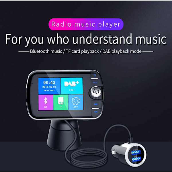 Den nya Trådlös Bluetooth FMsändare med LCDskärm