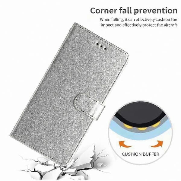Magnetisk stängning ljuslila plånboksfodral i konstläder för Galaxy A36 5G Silver