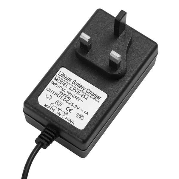Universal UK-stik 25,2V 1A Batterilader Strømadapter