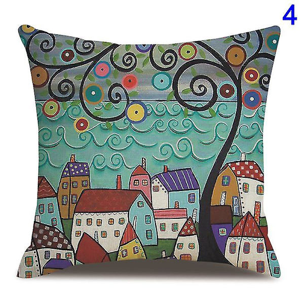 1 st Cover 45x45cm Färg Städer Mönster Bekväm Mjuk För Office Car Cafe 3