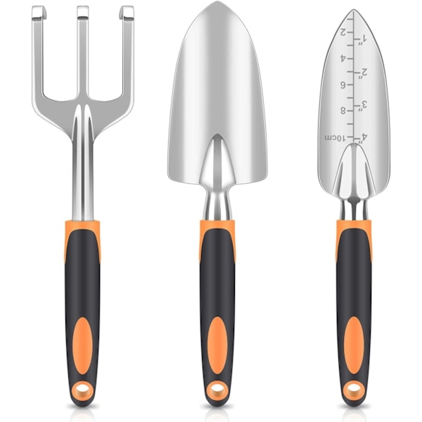 Hagesett Hageverktøysett - Oransje 3-delt sett Orange 3-piece set
