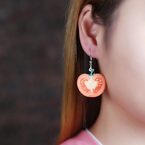 Söt frukt Vattenmelon Jordgubb Dangle Kvinnor Örhängen Örhängen Festsmycken Äpple** Apple**