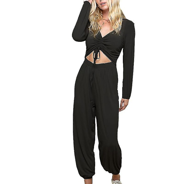 Sexet efterårs jumpsuit til kvinder Black L