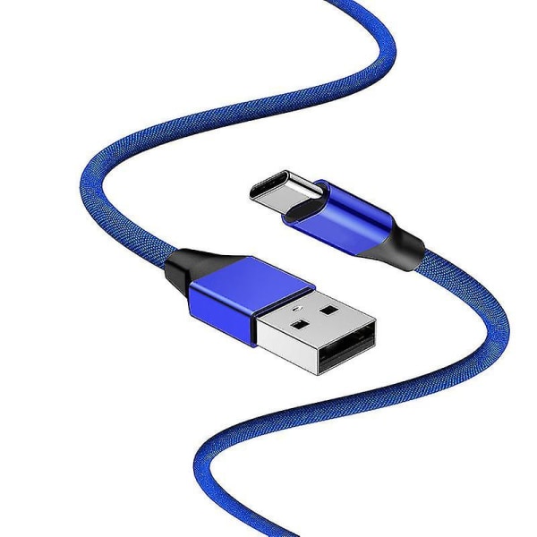 USB A till typ C-kabel Snabbladdningssladd Blå Blue