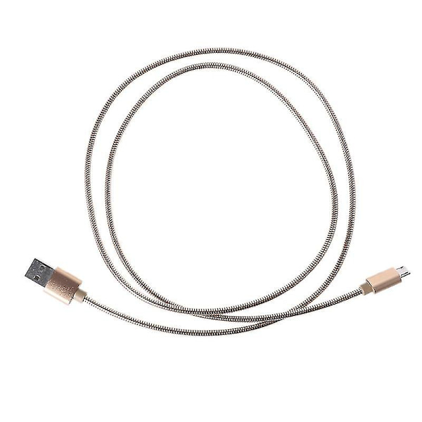 Metallinen tuhoutumaton pureskelunkestävä USB -mikro USB pikalatausdatakaapeli Kultainen Golden