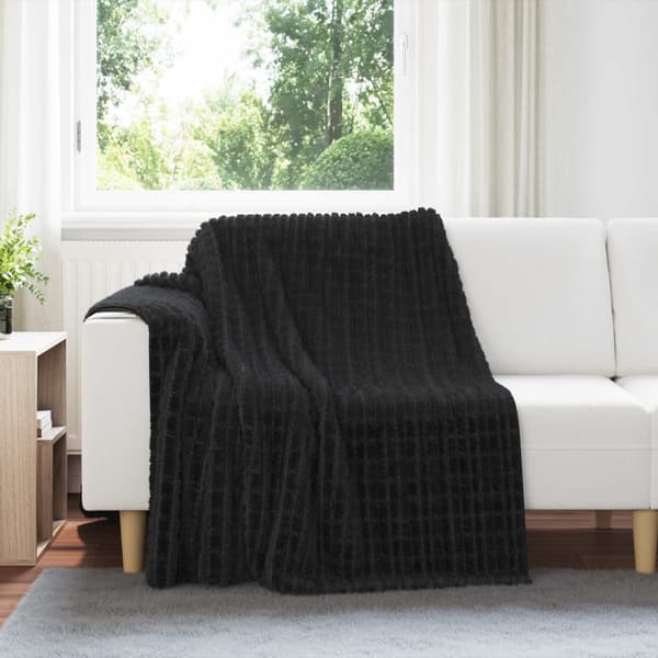 Kastetæppe Sort 200 x 150 cm Fleece