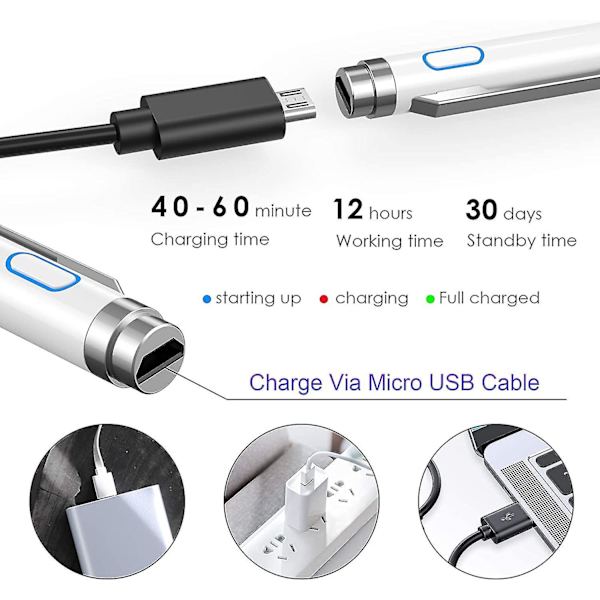 Stylus-penner for berøringsskjermer Active Stylus-penn Oppladbar Ipad Penc