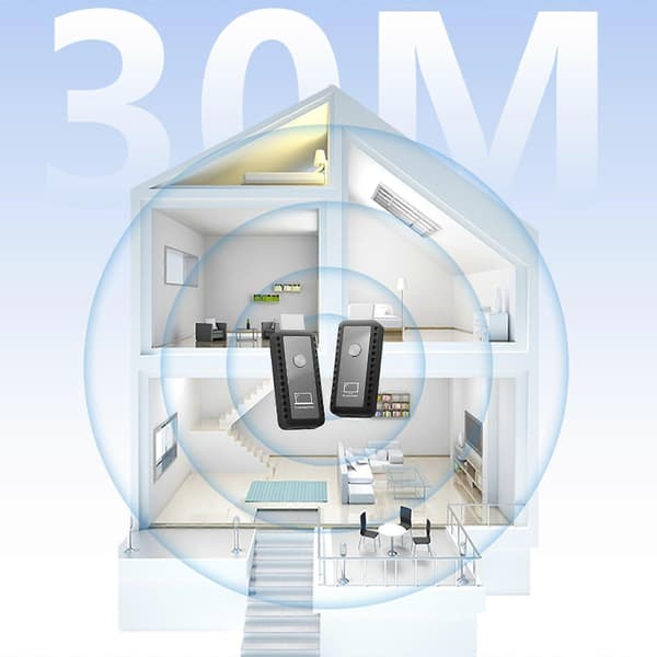 【BQ】Trådløs sender og mottaker 30m rekkevidde 4K dekoding 1080P utgang for strømming av video Black with adapter