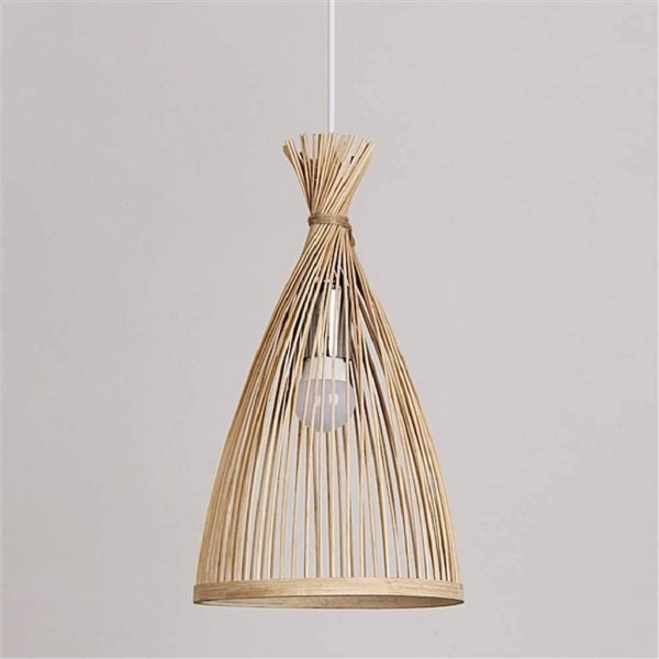 Pendellampa, Bambu Pendellampa Skärm Taklampa för matsal, 30x50cm