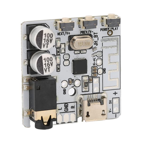 Bluetooth Receiver Board Bluetooth 5.0 Stabil Stereo Forstærker Board med Knapstyring til DIY Hvid