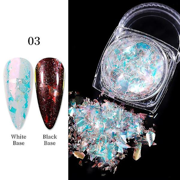 Manicure Ice Platinum Powder Irregular Fairy Aurora Ice Platinum Powder Goblin Pupil Boxed Nail Sequins shape -3