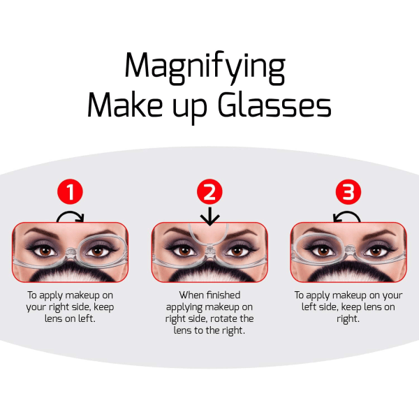 Pakke forstørrelsesglas makeup-briller Eye Kosmetiske læsebriller til kvinder (Pink, 2,25)