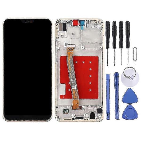 LCD-skjerm med ramme for Huawei P20 Lite / Nova 3e (svart) Gold