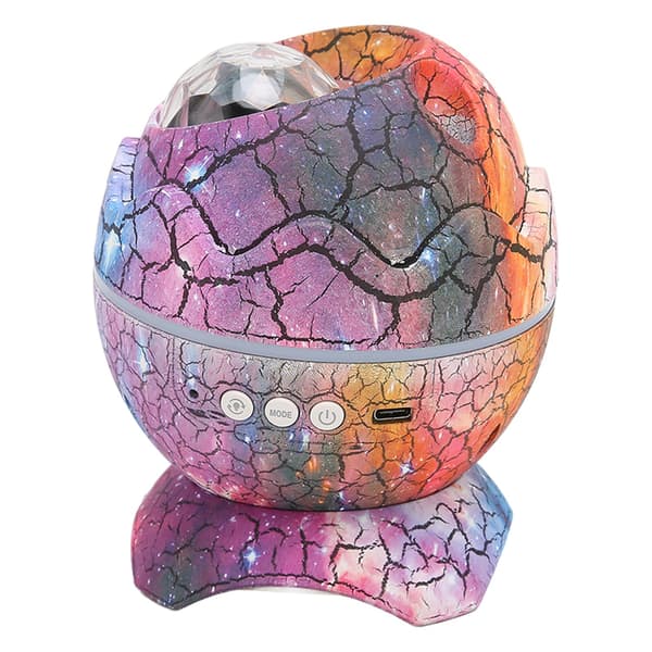 LED-projektorlampe 3D Dinosaur Egg Form Fjernkontroll Bluetooth Musikk Projeksjonslys for Soverom Cafe Bar Interstellar Blå