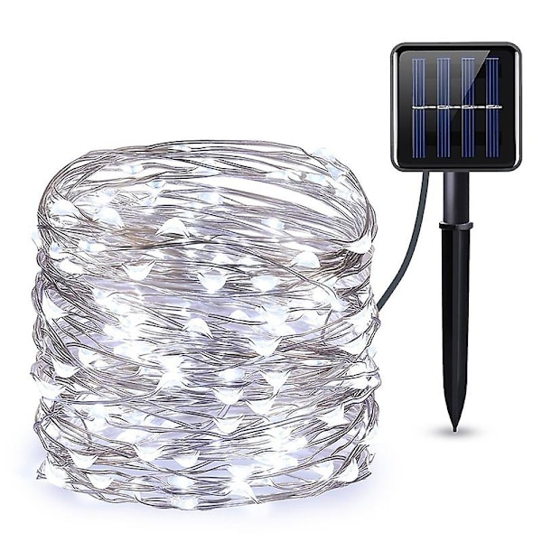 32m/22m/12m/7m aurinko-LED-valo ulkona juhlavalaisin Garden Fairy Light String 1 ~ 2pc vedenpitävä jouluseppele pihan koristelu 22M 200LED
