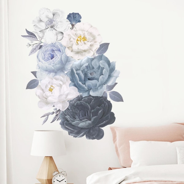 Peon Rose Blomster Veggklistremerke Kunst Barnehage Dekaler Barnerom Home Decor Gift Gray