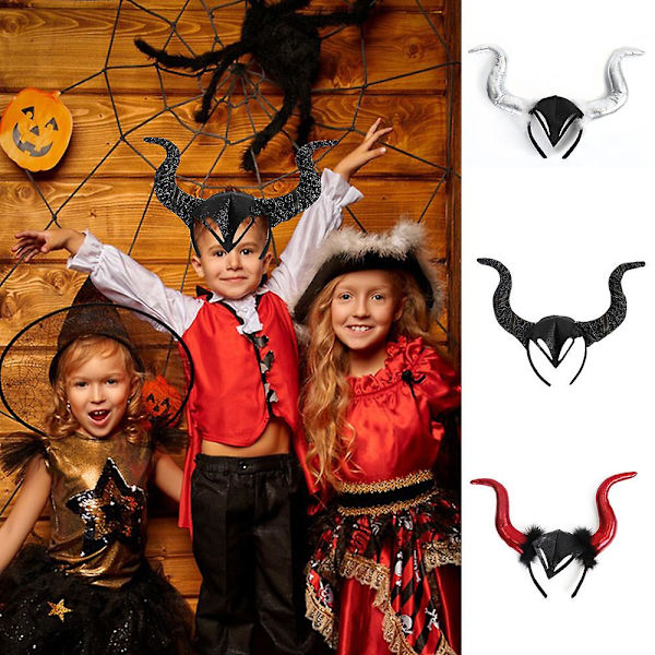 Halloween Devil Horn Pannband - Perfekt kostymtillbehör för barn Red horn headband
