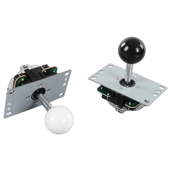 2 Spiller DIY Arkadesett USB Spillkoder Joystick Knapper Sett for Venner Sammenkomst Svart Hvit