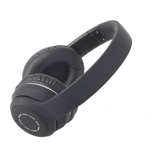 Bluetooth-hovedtelefoner med tung bas, støjreduktion, foldbar, gradientfarve, trådløst headset med lys til telefon, bærbar computer, sort