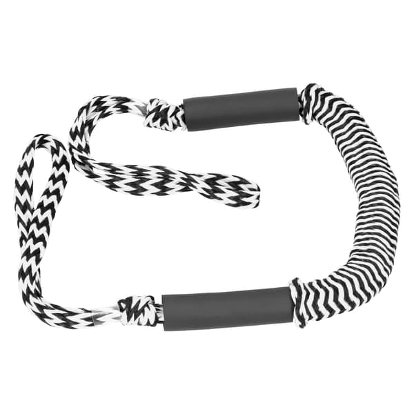 Bungee Dock Lines Elastisk Fortøyningsline Svart og Hvit Ripple