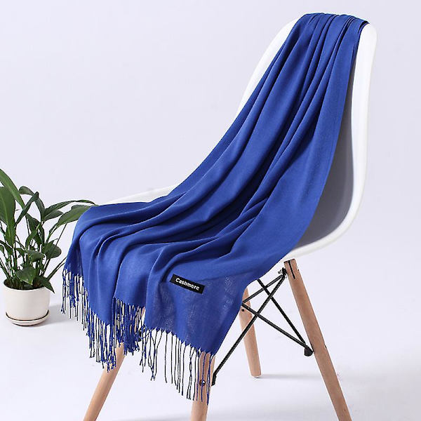 Mode Ensfarvet 2022 Kvinder Tørklæde Vinter Hijabs kvaster Lange Damesjaler Cashmere Ligesom Pashmina Bandana Tørklæder Wraps Echarpe FYR110-17