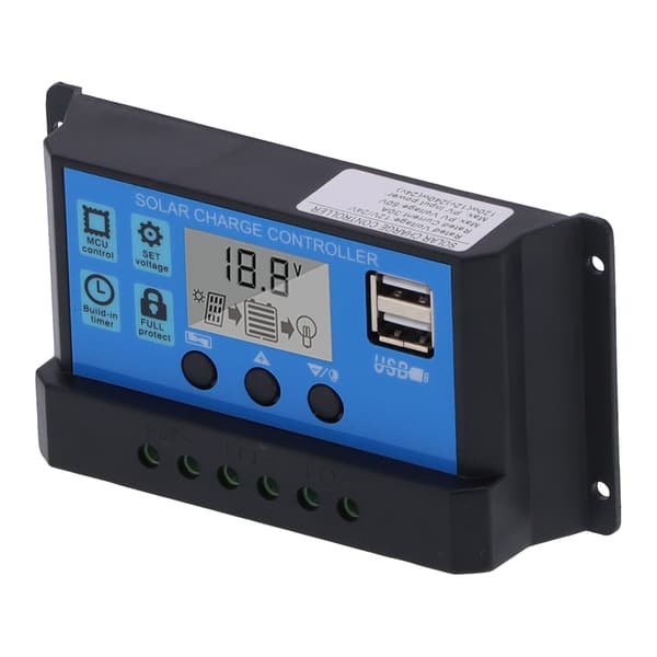 30A 12V 24V 2-vejs MOS Solar Opladningsregulator PWM 3-trins Batteriregulator Solpanelregulator