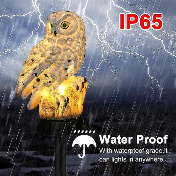 Led Solar vanntett ugleformet hagelys egnet for dekorering av hjemmehage White