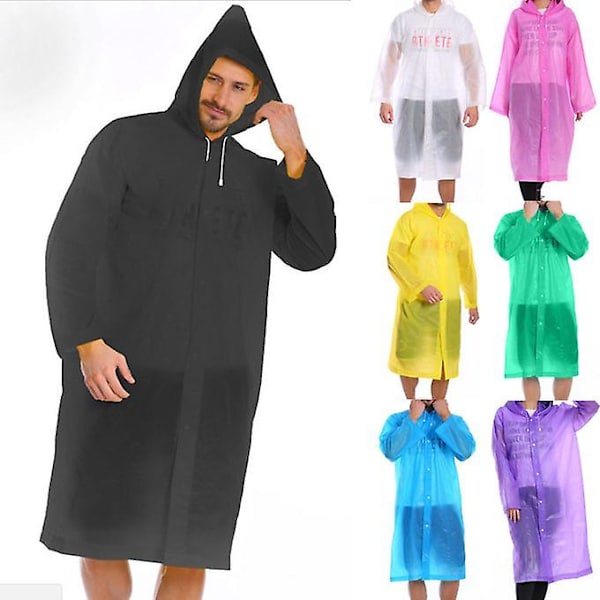 Klar Transparent Camping Vattentät Regnkläder - Lila