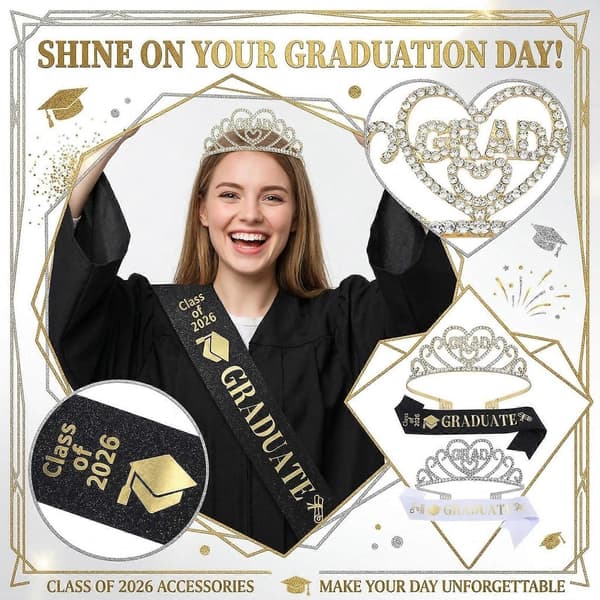 【BQ】2026 Modell Konfirmasjonsfestsett - Krone Skulderstropp 2-delt Sett - Legering Rhinestone Bokstav Hodeplagg, Konfirmasjon-Sølv Silver