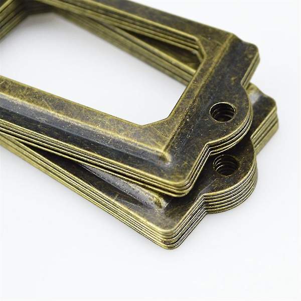 12stk 7*3,3cm Antik Messing Metall Arkivskap Skuff Tag Labels