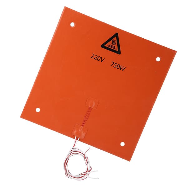 Silikon opvarmet seng varmepude 220V 750W 310*310mm til 3D-printertilbehør